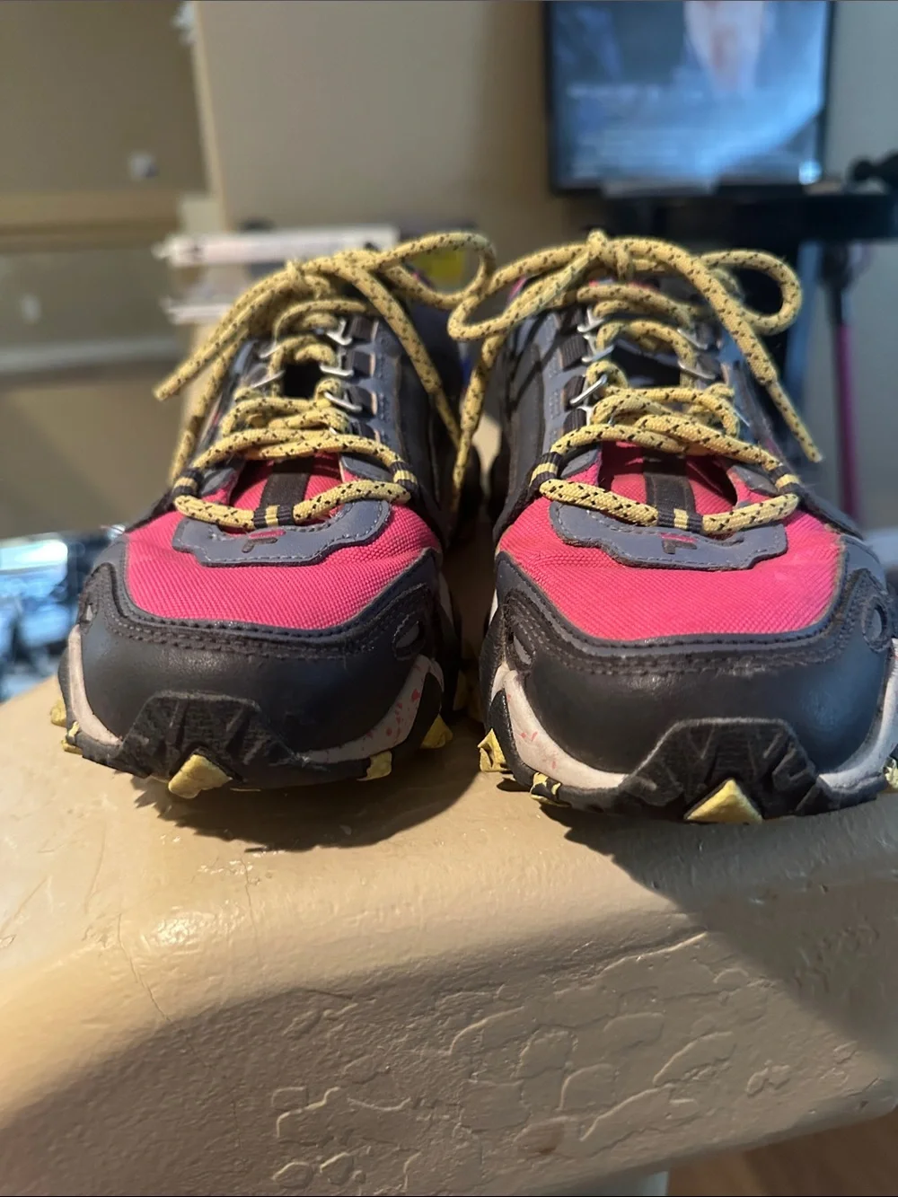 Fila Women's Pink, Black & Yellow Trail Sneakers